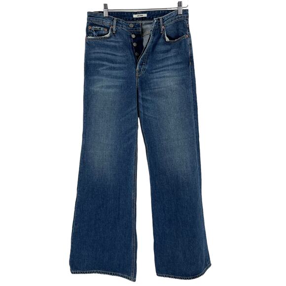 GRLFRND Casey Wide Leg Jeans Blue After All Button Fly Denim High Rise Sz 29 NEW - Picture 2 of 7
